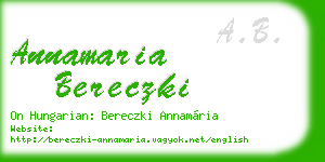 annamaria bereczki business card
